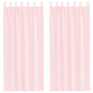 vidaXL Cortinas de gasa con trabillas 2 uds rosa claro 140x245 cm