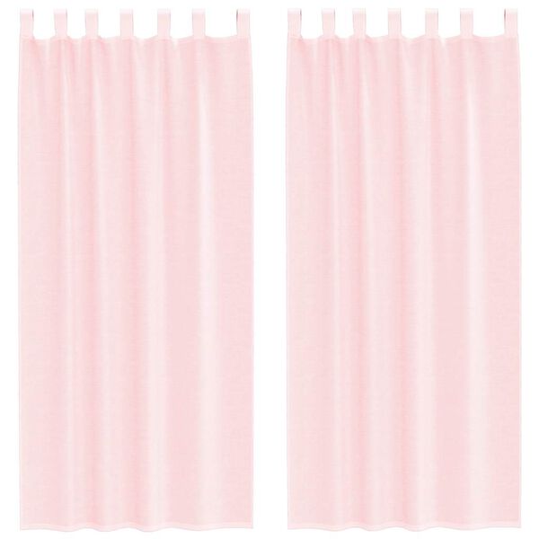 vidaXL Cortinas de gasa con trabillas 2 uds rosa claro 140x245 cm