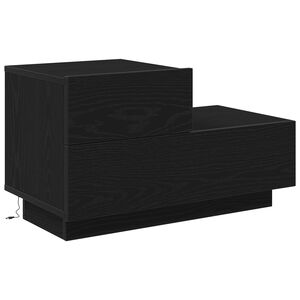 vidaXL Armario de Noche Roble Negro 70 x 36 x 40,5 cm
