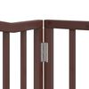 vidaXL Puerta de perros plegable 8 paneles madera &aacute;lamo marr&oacute;n 640 cm