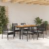 vidaXL Conjunto de Comedor de Jard&iacute;n 7 pcs Negro rat&aacute;n sint&eacute;tico
