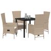 vidaXL Conjunto de Comedor de Jard&iacute;n 5 pcs Beige rat&aacute;n sint&eacute;tico
