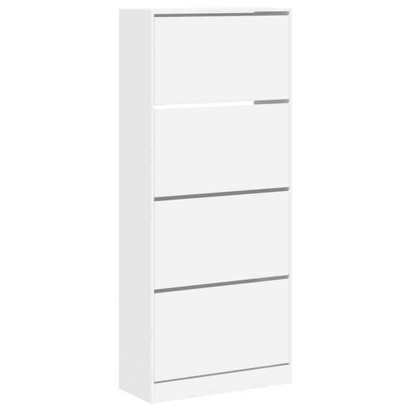 vidaXL Mueble zapatero con 4 cajones abatibles blanco 80x34x187,5 cm