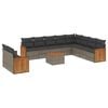 vidaXL Set de sof&aacute;s de jard&iacute;n 11 pzas y cojines rat&aacute;n sint&eacute;tico gris