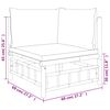vidaXL Set de muebles de jardín 2 piezas bambú y cojines blanco crema