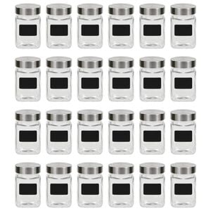 vidaXL Tarros de almacenaje con pegatina 24 unidades 300 ml