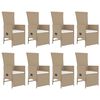 vidaXL Set comedor de jard&iacute;n 9 pzas con cojines rat&aacute;n sint&eacute;tico beige