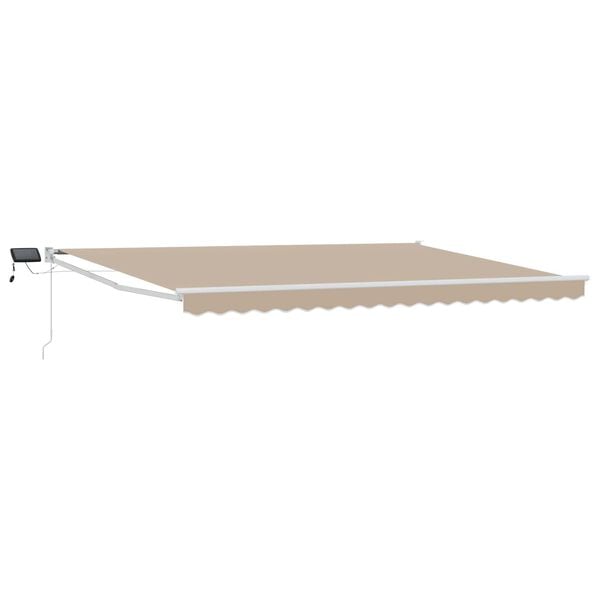 vidaXL Toldo manual retr&aacute;ctil con LEDs Beige 4 x 3 m
