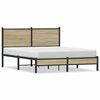vidaXL Estructura de cama sin colch&oacute;n metal roble Sonoma 150x200 cm