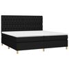 vidaXL Cama box spring colch&oacute;n y luces LED tela negro 200x200 cm
