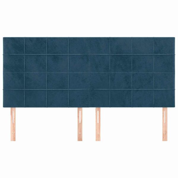 vidaXL Cabecero Terciopelo Azul Oscuro 180x5x118/128 cm