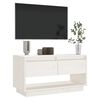 vidaXL Mueble de TV de madera maciza de pino blanco 74x34x40 cm