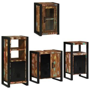 vidaXL Juego de muebles de ba&ntilde;o 4 uds. Multicolor