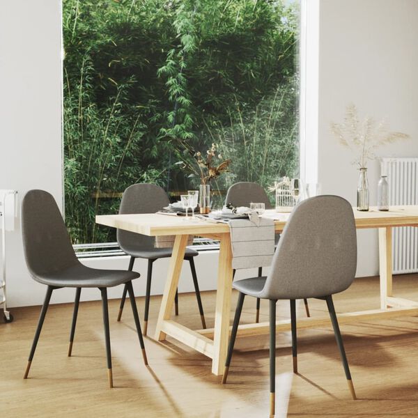 vidaXL Sillas de comedor 4 unidades tela gris claro