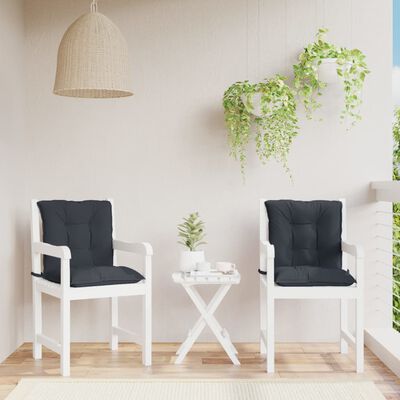 vidaXL Cojines para sillas de jardín 2 unidades negro 100x50x7 cm