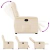 vidaXL Sill&oacute;n reclinable elevable tela de microfibra beige