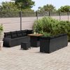 vidaXL Conjunto de sof&aacute; de jard&iacute;n 11 pcs Negro rat&aacute;n sint&eacute;tico