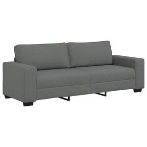 vidaXL Sof&aacute; de 3 plazas de tela gris oscuro 220x77x82 cm