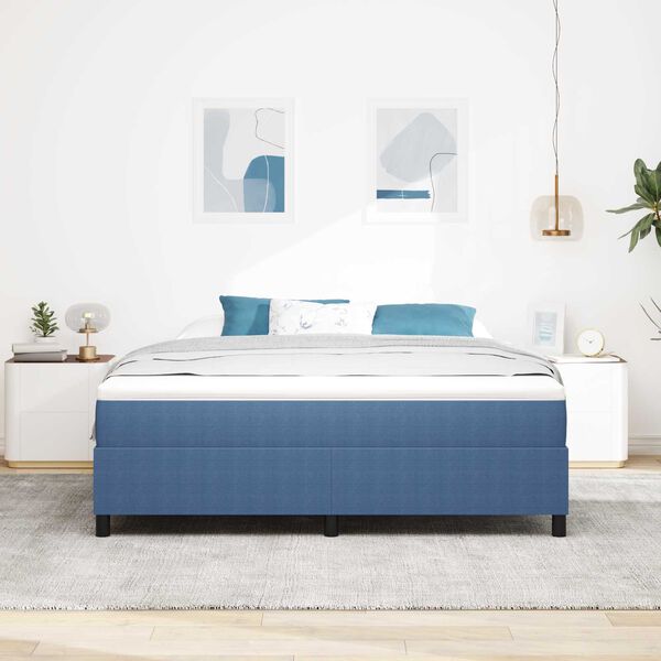 vidaXL Cama de plataforma Azul 180 x 200 cm Tela de Pana