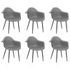 vidaXL Sillas de comedor 6 unidades gris PP