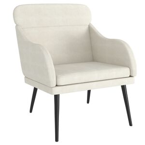 vidaXL Sill&oacute;n de terciopelo color crema 63x76x80 cm