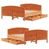 vidaXL Cama sin colch&oacute;n madera maciza pino marr&oacute;n cera 150x200 cm