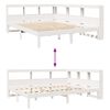 vidaXL Cama con estanter&iacute;a sin colch&oacute;n madera maciza blanca 150x200 cm
