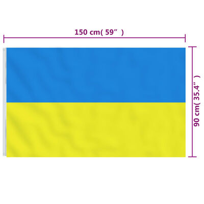 vidaXL Bandera de Ucrania con ojales de latón 90x150 cm