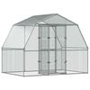 vidaXL Jaula para p&aacute;jaros con puerta acero galvanizado plateado
