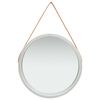 vidaXL Espejo de pared con correa plateado 60 cm