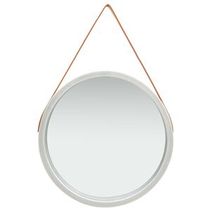 vidaXL Espejo de pared con correa plateado 60 cm