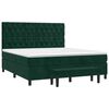 vidaXL Cama box spring con colch&oacute;n terciopelo verde oscuro 160x200 cm