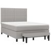 vidaXL Cama box spring con colch&oacute;n tela gris claro 140x200 cm