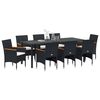 vidaXL Conjunto de Comedor de Jard&iacute;n 9 pcs Negro rat&aacute;n sint&eacute;tico