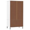vidaXL Armario patas de metal OSLO madera maciza blanco 90x55x172,5 cm