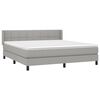 vidaXL Cama box spring con colch&oacute;n tela gris claro 160x200 cm
