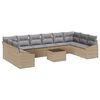 vidaXL Conjunto de sof&aacute;s de jard&iacute;n Beige y Gris Claro rat&aacute;n sint&eacute;tico
