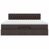 vidaXL Estructura cama otomana colch&oacute;n tela marr&oacute;n oscuro 160x200 cm