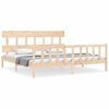 vidaXL Estructura de cama de matrimonio con cabecero madera maciza