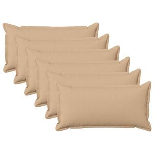 vidaXL Funda de almohada 6 pcs HOUTEN Crema 40 x 80 cm Lino Sint&eacute;tico
