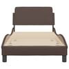 vidaXL Estructura de cama Dover cuero sint&eacute;tico marr&oacute;n 90x200 cm