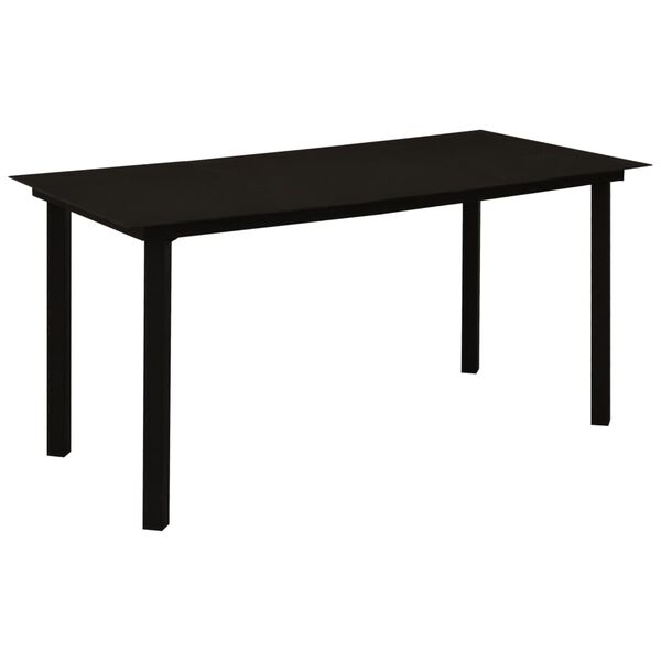 vidaXL Juego de comedor de jard&iacute;n 5 piezas rat&aacute;n PVC negro