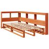 vidaXL Cama con estanter&iacute;a sin colch&oacute;n madera maciza marr&oacute;n 90x190 cm