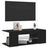 vidaXL Mueble de TV con luces LED negro 90x39x30 cm