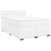 vidaXL Cama box spring con colch&oacute;n cuero sint&eacute;tico blanco 160x200 cm