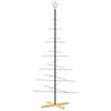 vidaXL &Aacute;rbol de Navidad metal negro con base de madera 180 cm