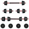 vidaXL Juego de Mancuernas 2 en 1 30kg Negro y rojo