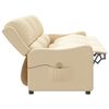 vidaXL Sill&oacute;n reclinable de masaje de 3 plazas tela crema