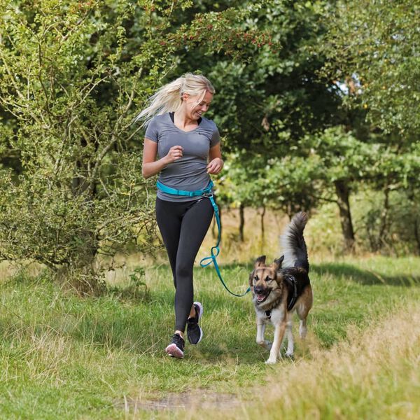 TRIXIE Cintur&oacute;n con correa de perro S/M azul