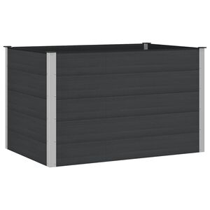 vidaXL Arriate elevado Negro 150 x 100 x 91 cm WPC y Aluminio